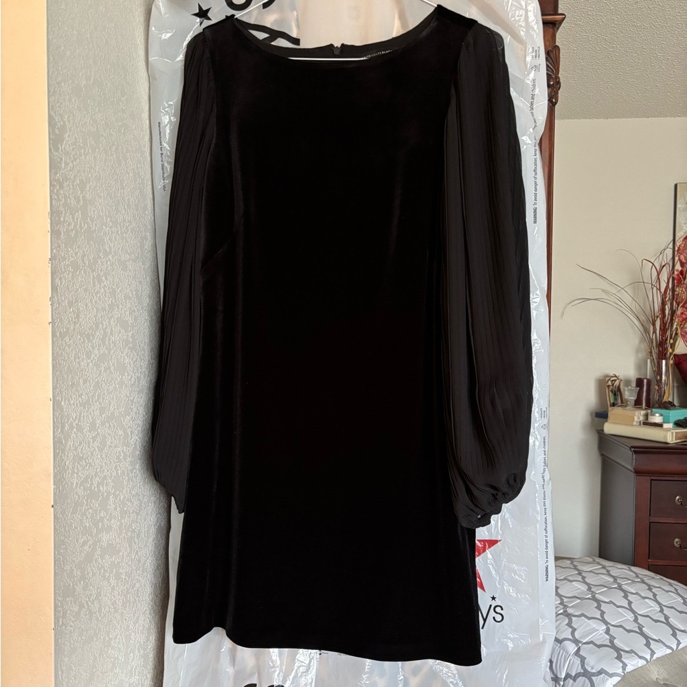 White House Black Market Black Long Sleeve Dress